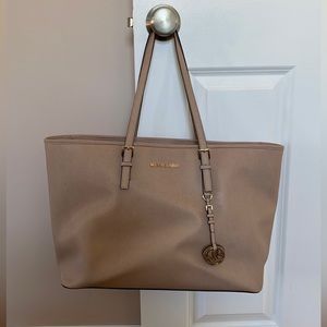 Cream Michael Kors Tote Bag